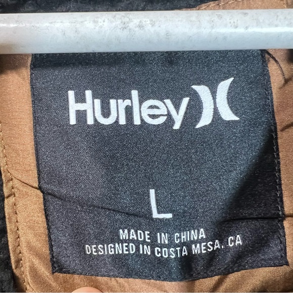 Hurley Malone Quilted Vest Mens Large Bronzed Brown Surf Sherpa Lined - Picture 3 of 5